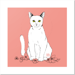 Cat&Flowers Posters and Art